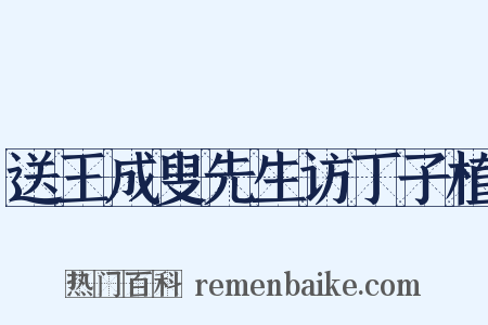 送王成叟先生访丁子植是什么意思的图片